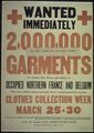 Wanted Immediately: 2,000,000 Garments for destitute Men, Women, and children in occupied Northern France