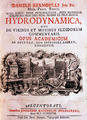 Title page of "Hydrodynamica" by Daniel Bernoulli