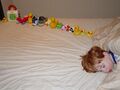 Autistic sweetiepie boy with ducks in a row