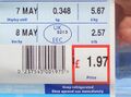 Expiration date on a product