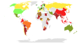 Calcium intake world map