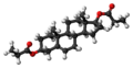 Androstenediol dipropionate molecule ball-and-stick model