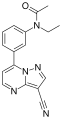 Skeletal structure of Zaleplon