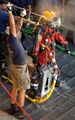 U.S. Navy Sailors cleaning and sanitizing a diver