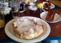 Dutch baby pancake served with sides