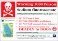 1080 poison warning sign