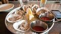 Oysters with mignonette sauce and cocktail sauce