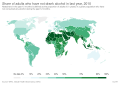 Share of adults who have not drank alcohol in last year
