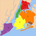 5 Boroughs Labels New York City Map