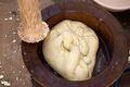 Wooden pestle and mortar