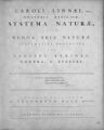 Title page of Systema Naturae, 1735