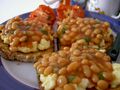 Baked beans and egg on toast