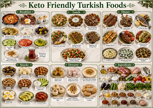 Keto Turkish foods collage
