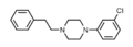 Structure of 1-(3-Chlorophenyl)-4-(2-phenylethyl)piperazine