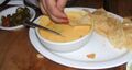 Chili con queso in a bowl
