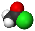 3D van der Waals model of Acetyl chloride