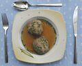 Liver dumpling soup
