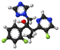 Ball-and-stick model of Voriconazole