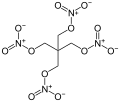 Structural formula of Pentaerythritol tetranitrate