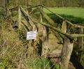 Bridge with warning sign
