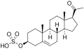 Diagram of the chemical structure of Pregnenolone sulfate