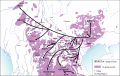 Map showing the migration of Tai peoples.