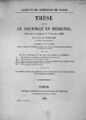 Claude Bernard's thesis for his doctorate
