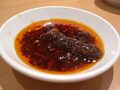 Chili oil in a glass jar