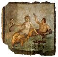Scène de banquet, fresque, Herculanum