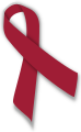 Burgundy ribbon