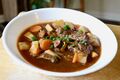 A hearty bowl of traditional Irish beef stew.