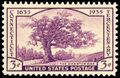3c Connecticut Tercentenary, The Charter Oak single, 1935 issue