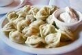 Traditional Russian pelmeni