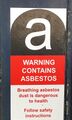 Asbestos warning label