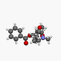 3D model of cocaine molecule