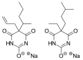 Chemical structure of Secobarbital and Amobarbital