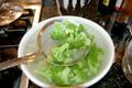 Shock blanched vegetables in cold water