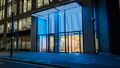 39 Victoria Street lit up in Ukrainian flag to stand with Ukraine