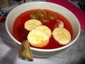 Kissel with bananas and grapes